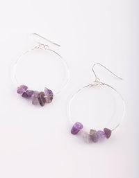 Silver Drop Earrings with Amethyst - link has visual effect only