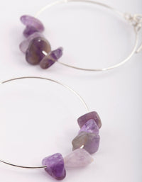 Silver Drop Earrings with Amethyst - link has visual effect only