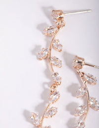 Rose Gold Cubic Zirconia Vine Drop Earrings - link has visual effect only