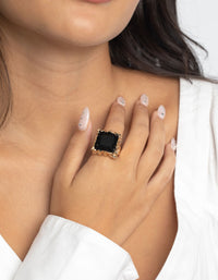 Gold & Black Stone Ring - link has visual effect only