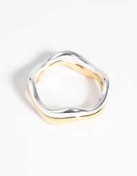 Gold & Silver Plated Weave Ring Set - link has visual effect only