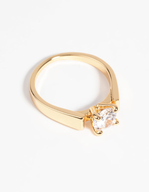 Gold Plated Ring with Cubic Zirconia