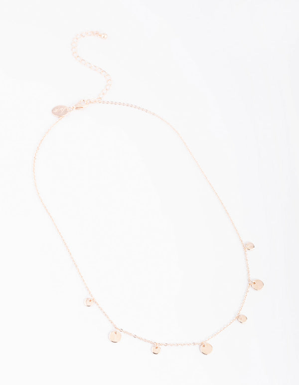 Rose Gold Disc Charm Necklace