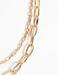 Gold Plated Chain Necklace Set - link has visual effect only