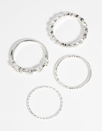 Silver Plated Diamante Ring Pack - link has visual effect only