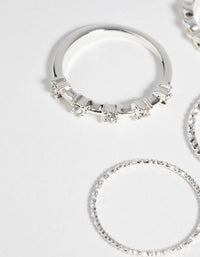 Silver Plated Diamante Ring Pack - link has visual effect only