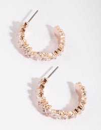 Rose Gold Stone Hoop Earrings - link has visual effect only