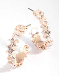Rose Gold Stone Hoop Earrings - link has visual effect only