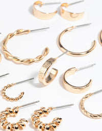 Gold Twisted Hoop Earring 8-Pack - link has visual effect only