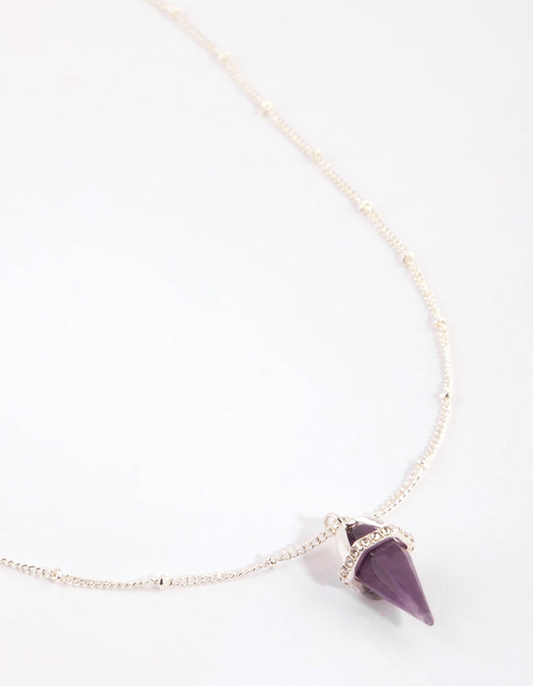 Silver Amethyst Shard Necklace