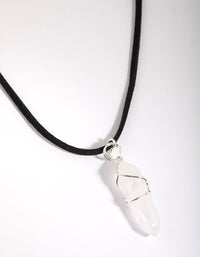 Silver Clear Quartz Shard Necklace - link has visual effect only
