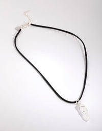 Silver Clear Quartz Shard Necklace - link has visual effect only