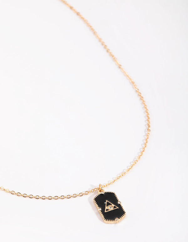 Gold Triangular Pendant Necklace