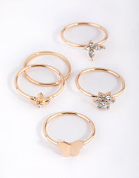 Gold Butterfly Garden Ring 6-Pack - link has visual effect only