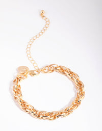 Gold Twisted Chain Bracelet - link has visual effect only