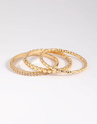 Gold Diamante Ring Stack Pack - link has visual effect only