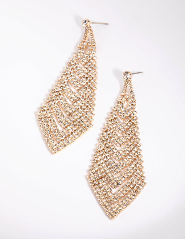 Triangular Diamante Earrings