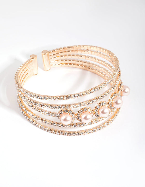 Pink Pearl Cuff Bracelet