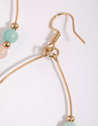 Gold Semi-Precious Beaded Drop Earrings - link has visual effect only