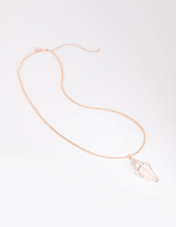 Lovisa Clear Quartz Cage Necklace - ShopStyle