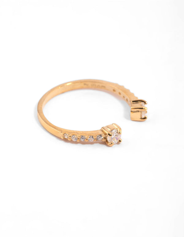Gold Plated Sterling Silver Cubic Zirconia RIng