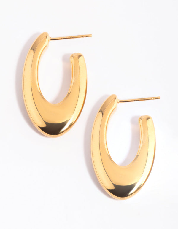 Gold Plated Surgical Steel Oval Hoop Earrings