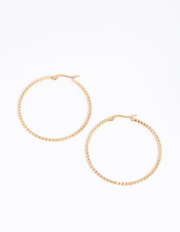 Gold Plated Surgical Steel Thin Hoop Earrings