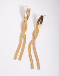 Gold Plated Snake Chain Drop Earrings - link has visual effect only