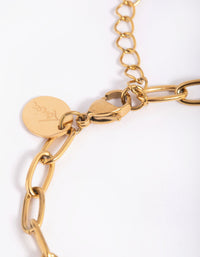 Gold Plated Surgical Steel Padlock Bracelet - link has visual effect only