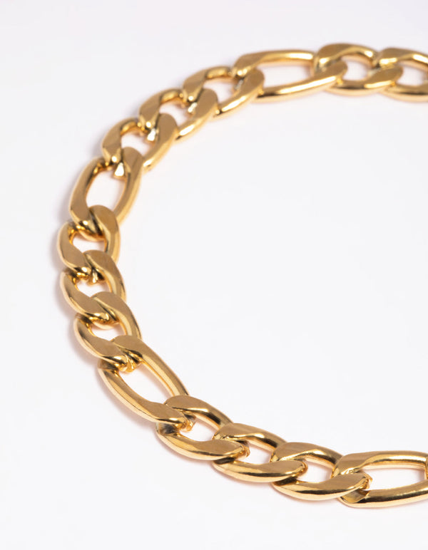 Gold Plated Surgical Steel Figaro Fob Bracelet