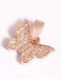 Rose Gold Plated Butterfly Charm with Cubic Zirconia - link has visual effect only