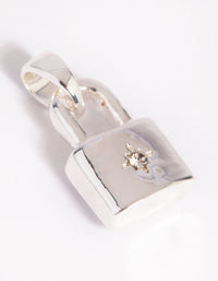 Silver Plated Star Padlock Charm - link has visual effect only