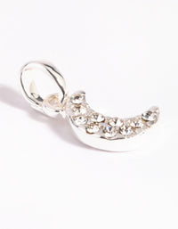 Silver Plated Diamante Moon Charm - link has visual effect only