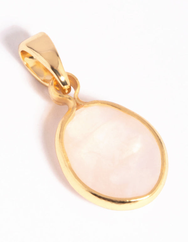 Gold Plated Charm with Rose Quartz