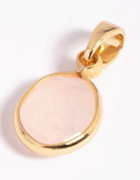 Gold Plated Charm with Rose Quartz - link has visual effect only