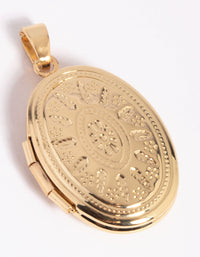 Gold Plated Oval Locket Charm - link has visual effect only