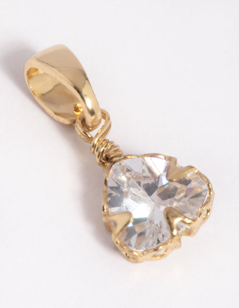 Gold Plated Diamante Triangle Charm