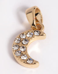 Gold Plated Diamante Moon Charm - link has visual effect only
