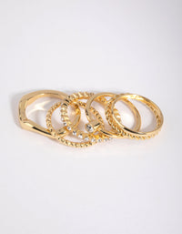 Gold Plated Molten Diamante Ring 6-Pack - link has visual effect only