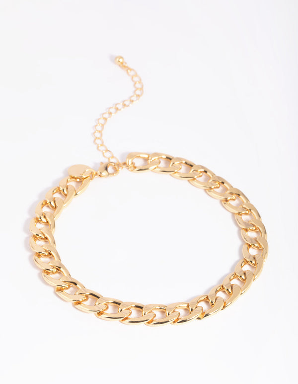 Gold Plated Curb Chain Anklet