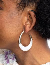 White Swirl Acrylic Hoop Earrings - link has visual effect only