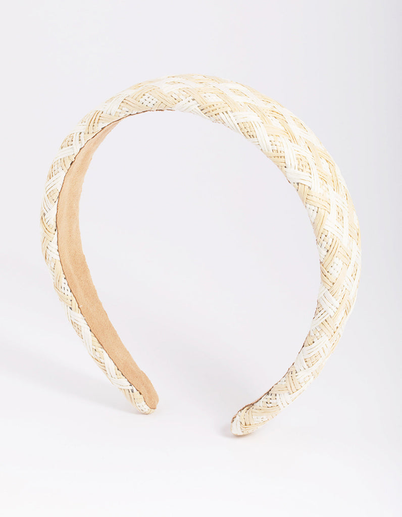 Two Tone Straw Padded Alice Band