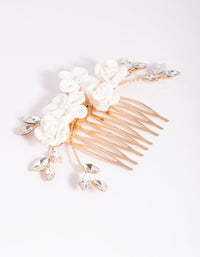 White Flower Hair Comb - link has visual effect only