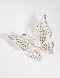 Silver Butterfly & Pearl Brooch - link has visual effect only