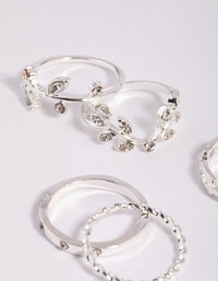 Silver Leaves Ring Stack 8-Pack - link has visual effect only