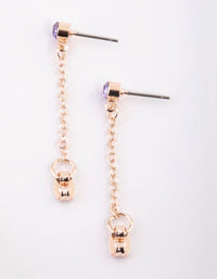 Purple Diamante Jacket Earrings - link has visual effect only