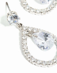 Silver Cubic Zirconia Pear Earrings - link has visual effect only