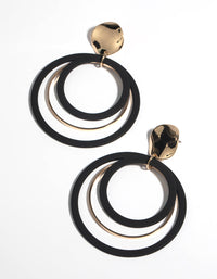 Black Loop Drop Earrings - link has visual effect only