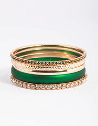 Green Pearlised Diamante Bracelet 5-Pack - link has visual effect only