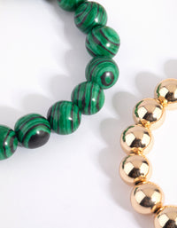 Green Beaded Stretch Bracelet - link has visual effect only